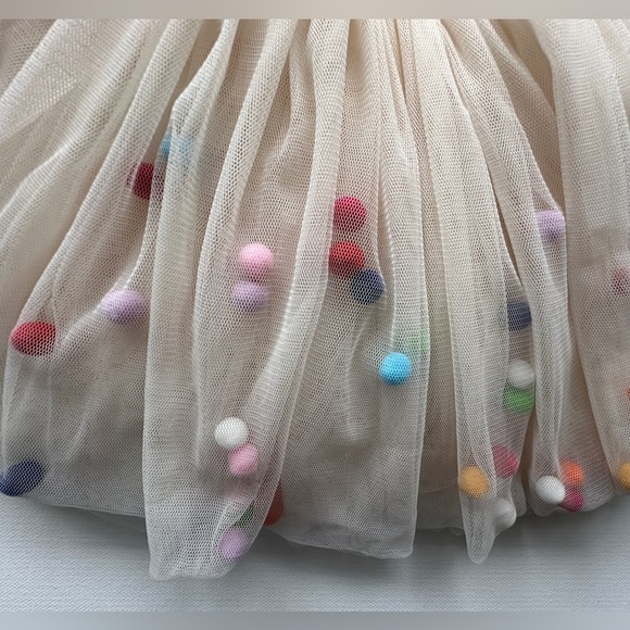 Rock Your Kid Baby Girl’s Tutu style skirt with colorful Pom Poms | Size 2Y. - Picture 4 of 8